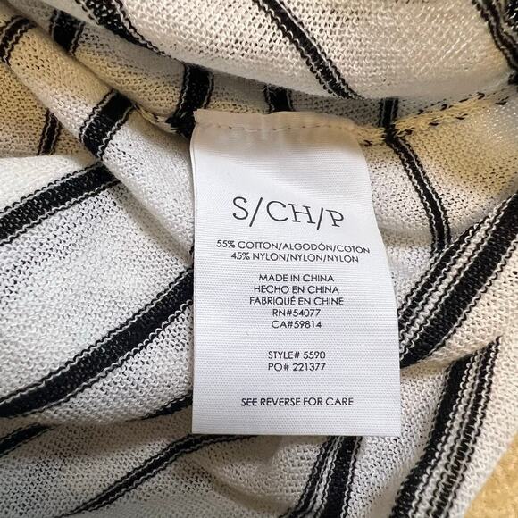 Cabi Captain Black and White Asymmetrical Stripe Tunic Long Sleeve Top Small EUC - Picture 8 of 9